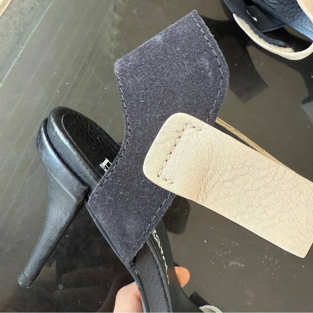 HOLD Pedro Garcia Yola Colorblock Sandal Heel Black Tan Leather 38 - Picture 8 of 8